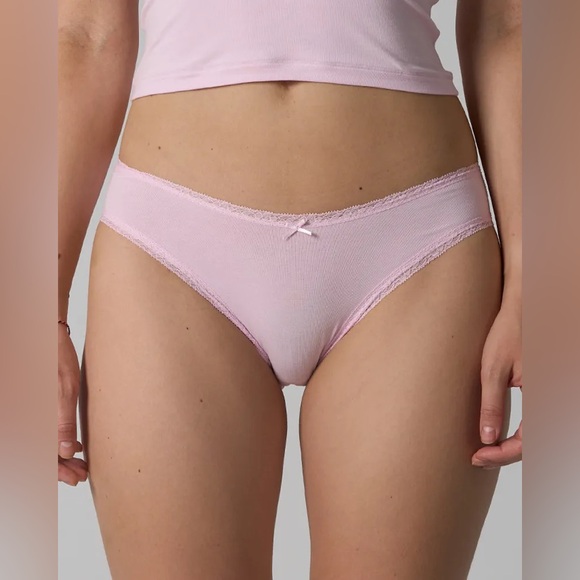 Unbranded Other - Pink Lace Trim Women's Briefs Size Small